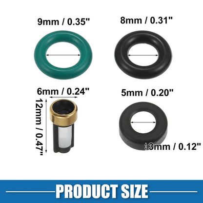 Fuel Injector O-Rings & Seals with Micro Filters for Honda Civic & Acura
