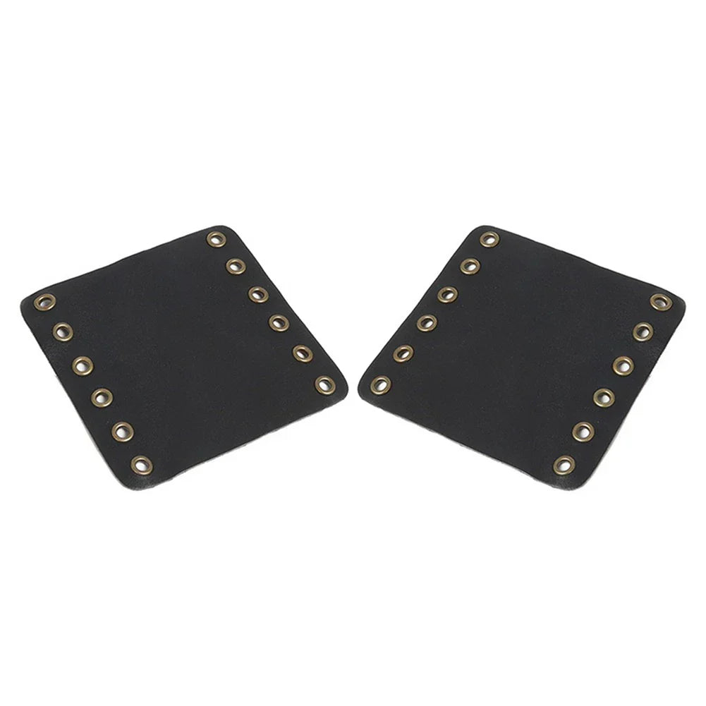 22mm Leather Hand Grip Covers for Universal Motorcycle - Black