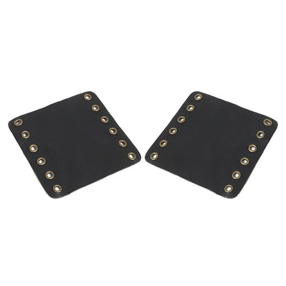 22mm Leather Hand Grip Covers for Universal Motorcycle - Black