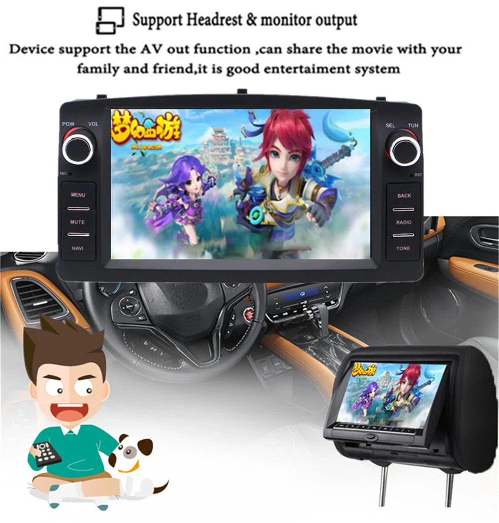 7'' Carplay Stereo Radio GPS Navigation for Toyota Corolla (2003-2008)