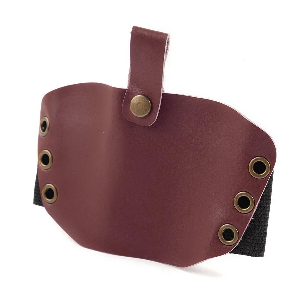 Leather Shifter Cover Boot for Motorcycle Gear Pedal - Wine Red