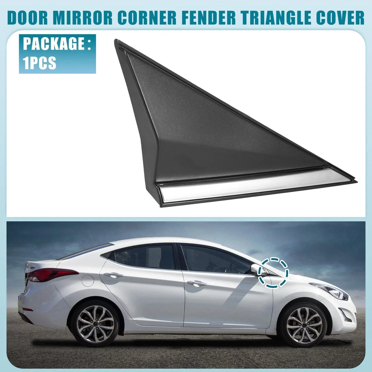 Right Mirror Corner Fender Triangle Cover for Hyundai Elantra (2017-2023)