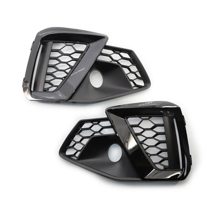 Gloss Black Front Bumper Fog Light Grille for Audi A4L (2020-2022)