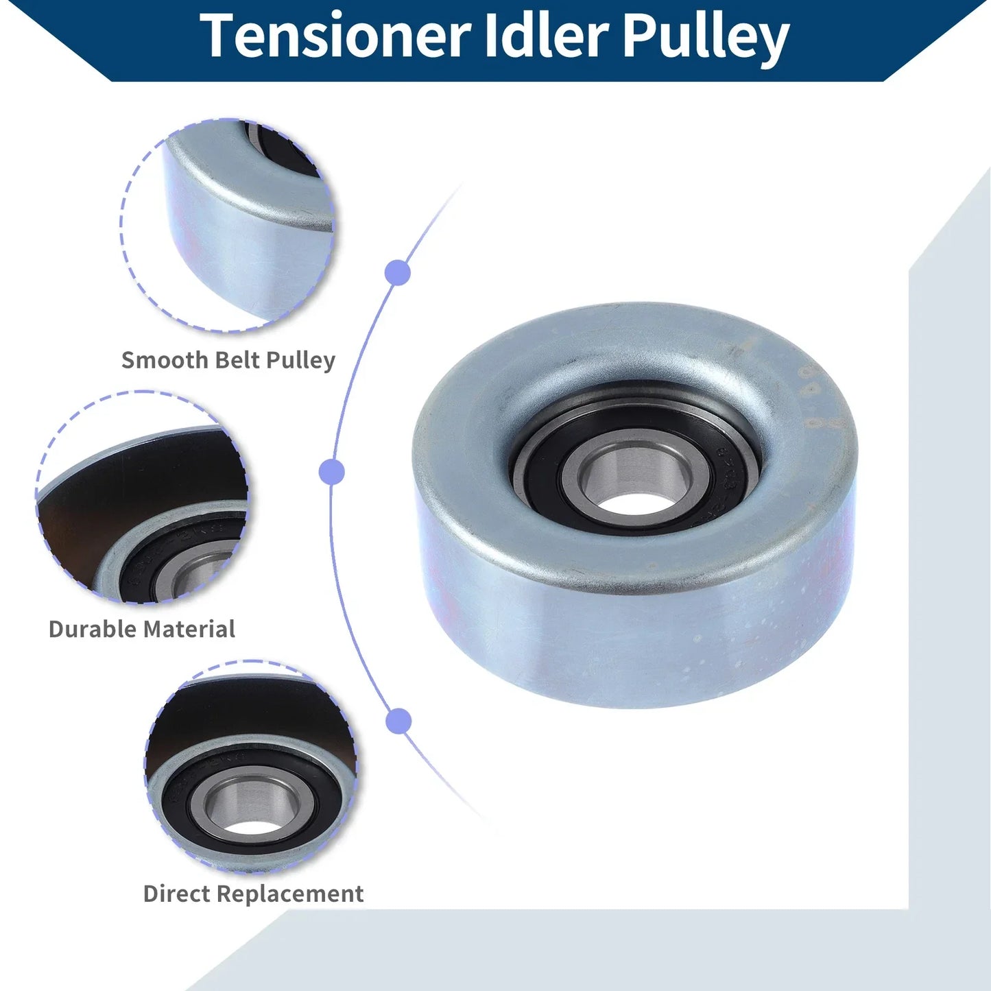 Drive Belt Idler Pulley for Honda Jazz 50 (2001-2004) - 1 x Quality Replacement