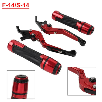 Folding Extendable Brake Clutch Levers & Handlebar Grips for Suzuki GSX1400