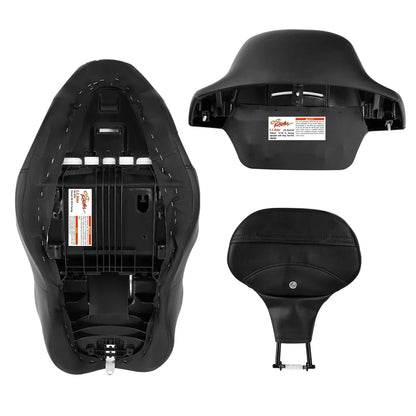 Dual Gel Seat Backrest Pad for Harley Electra Street Glide (2014-2023)