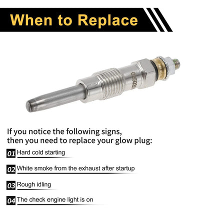 Glow Plug for Diesel Engine - Silver Tone Steel (250201039)