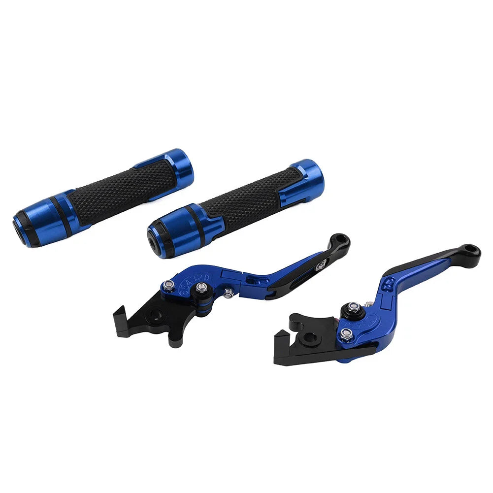 Blue Extendable Brake Clutch Lever Grip Set for BMW S1000R S1000RR (2010-2023)