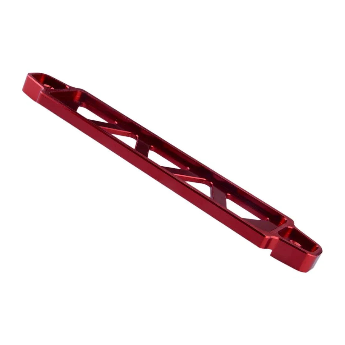 Red Aluminum Car Battery Holder Mount Bracket Kit with J-Hooks