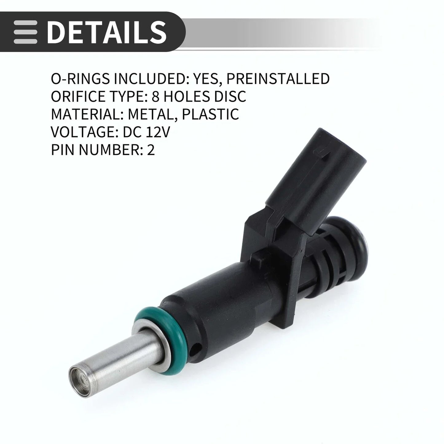 Fuel Injector for Mercedes-Benz C300 3.0 2008-2012 Black 1 x Unit