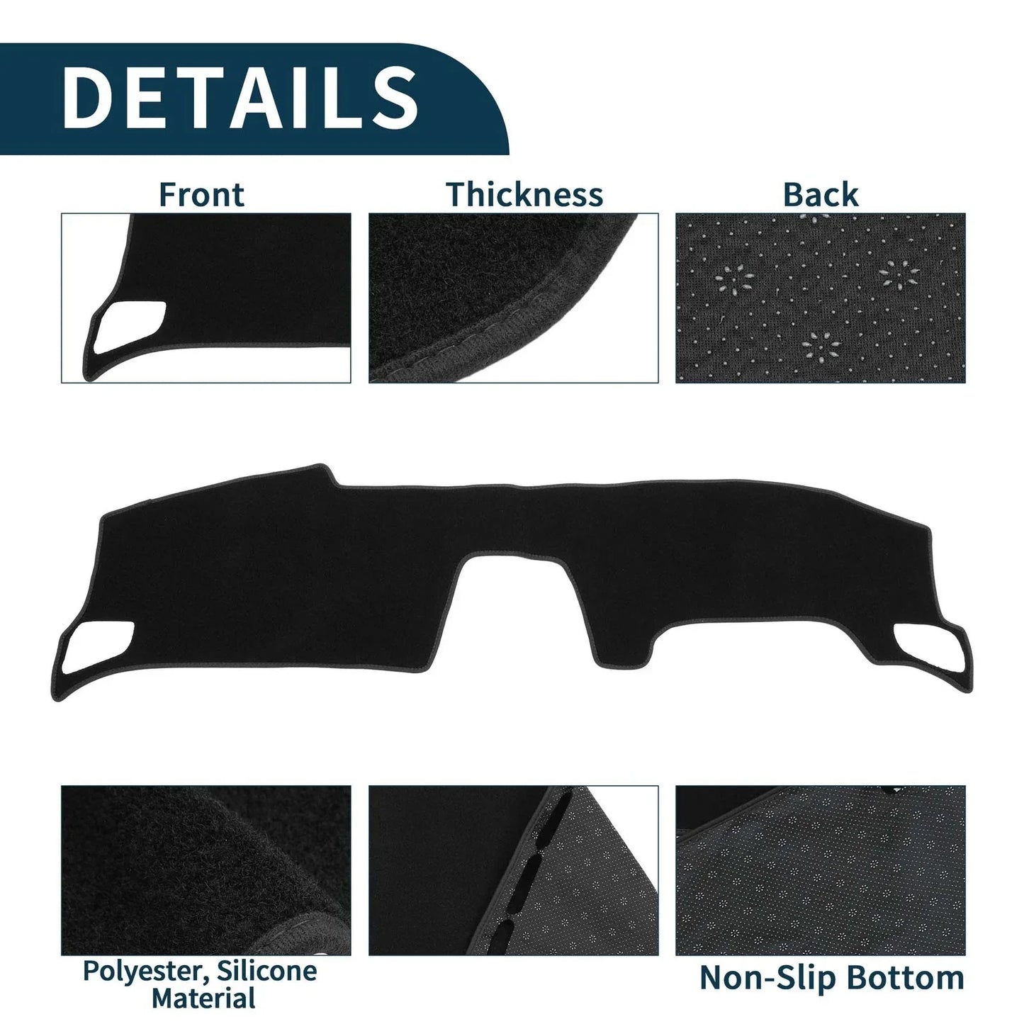 Dashboard Cover Mat for Honda Accord 2024 Sun Protector Pad Black
