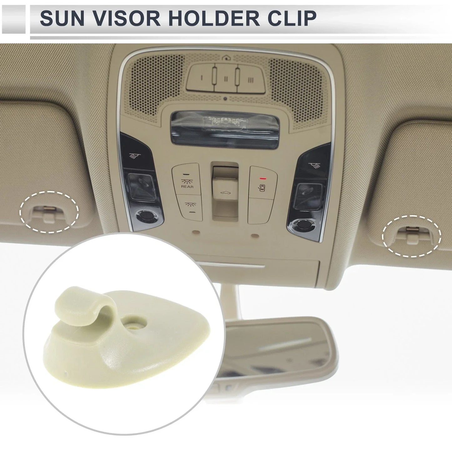 Sun Visor Holder Clip for Chrysler Sebring & Dodge Avenger (2007-2010) Beige