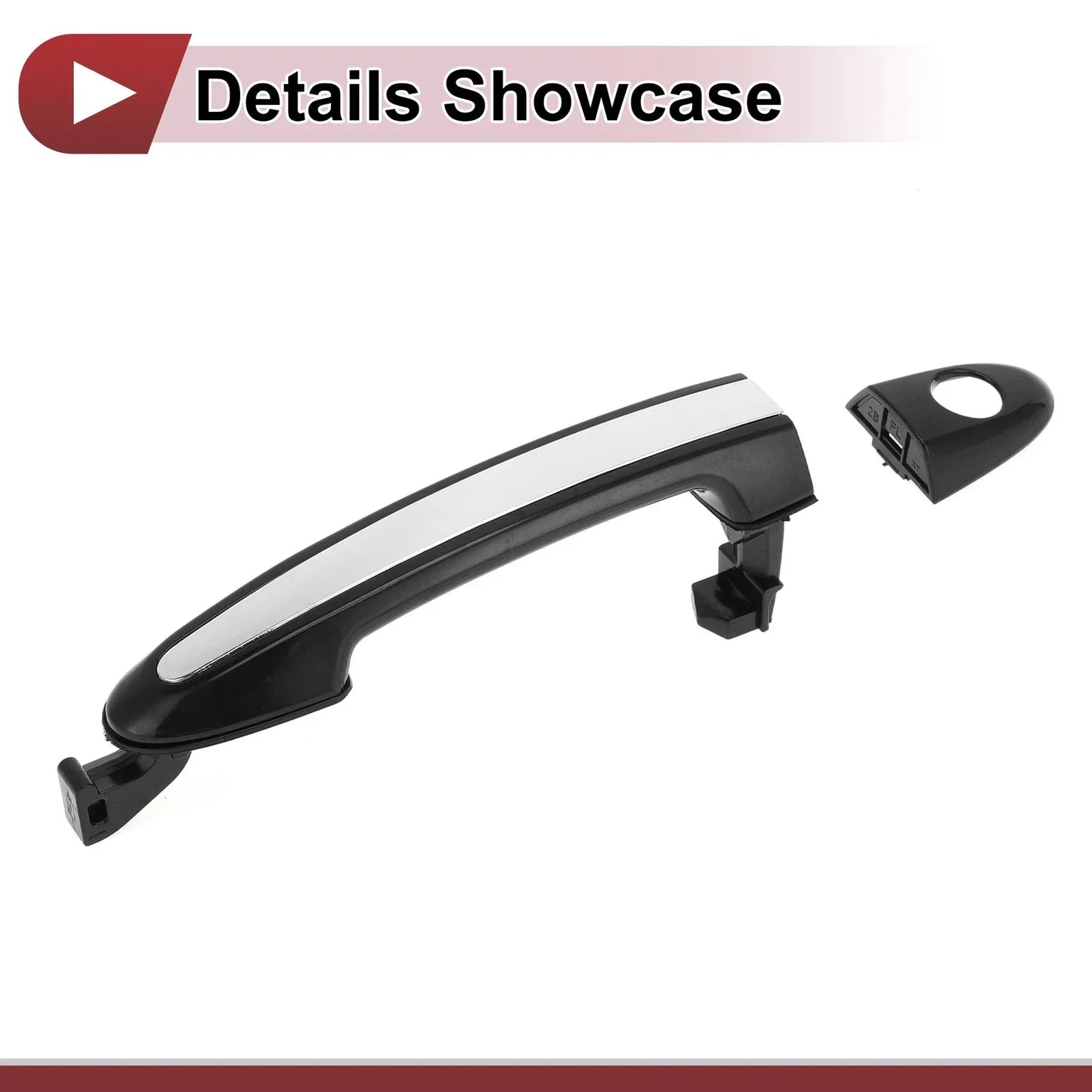 Door Handle Grip for Hyundai Santa Fe Front Left (2013-2018) Black Silver Tone
