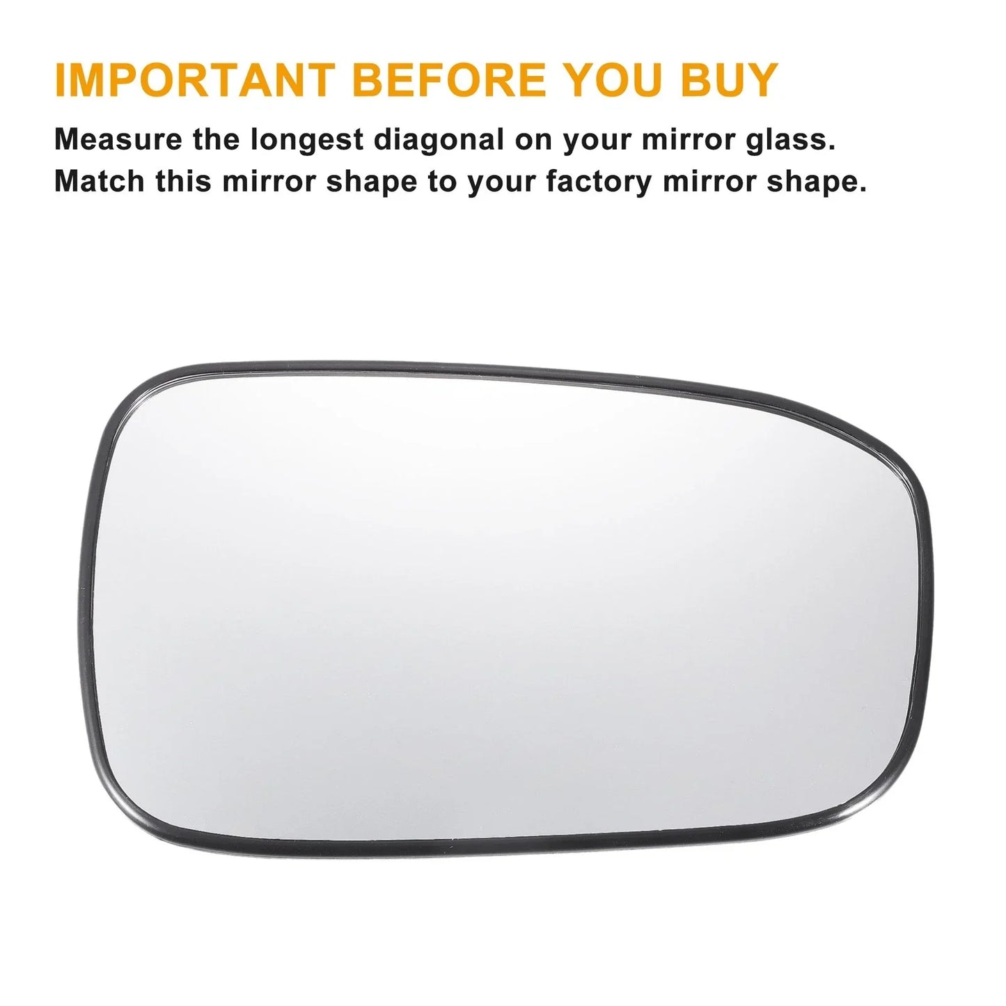 Pair White Mirror Glass w/ Back Non-heated for Honda Accord (2003-2007)