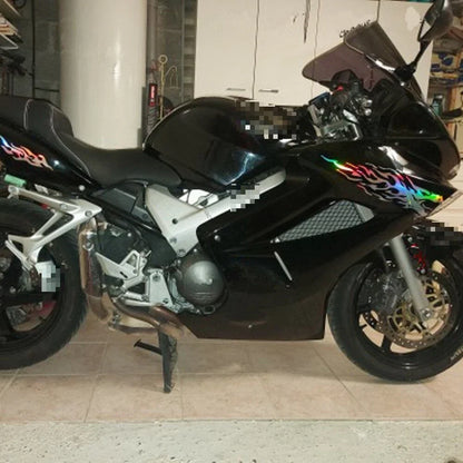 Multicolor Motorcycle Fire Flame Decals for Universal Fit (No Year Specified)