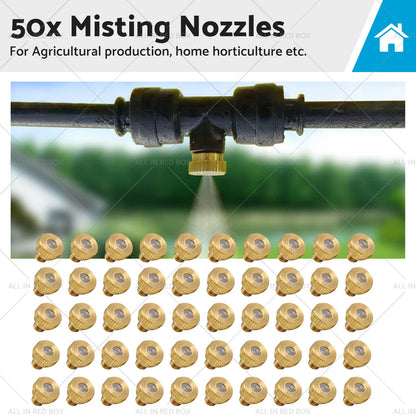 50 x 0.024" Brass Misting Nozzles for Cooling System