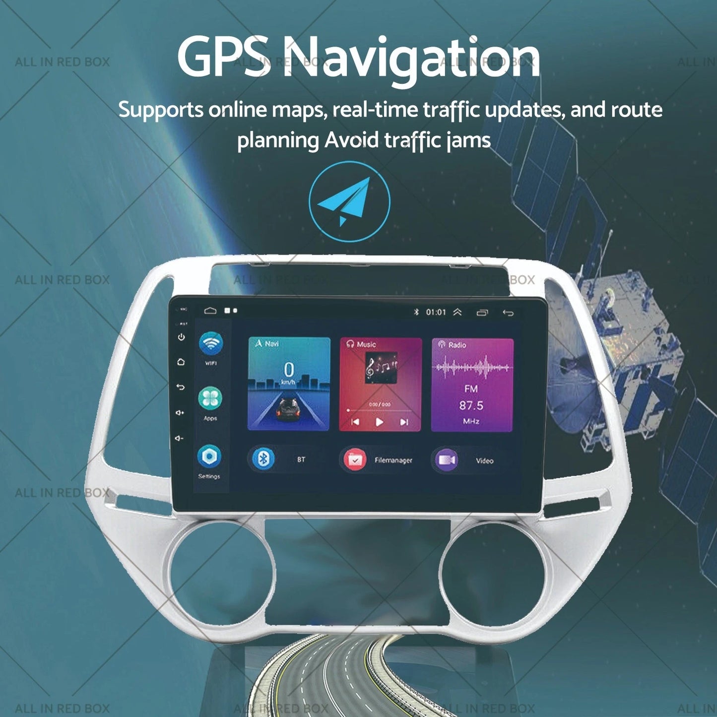 Apple CarPlay Stereo GPS Navi for Hyundai i20 (2014-2023)
