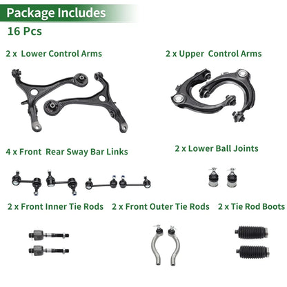 16pcs Front Suspension Control Arm Kit for Honda Accord (2003-2007)