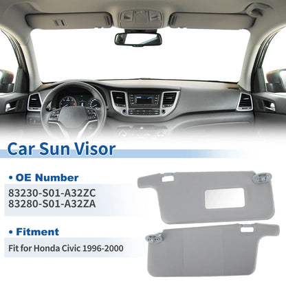 Sun Visors for Honda Civic 1996-2000 Gray (2 x Covers)