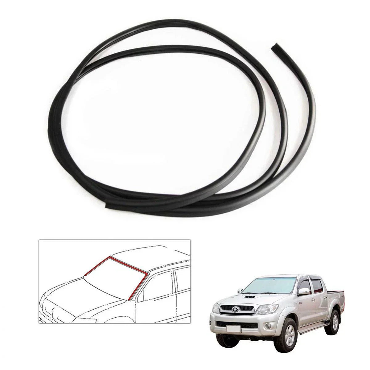 Windshield Glass Seal Weatherstrip Fits Toyota Hilux Vigo KUN26 Truck 05-15 D10