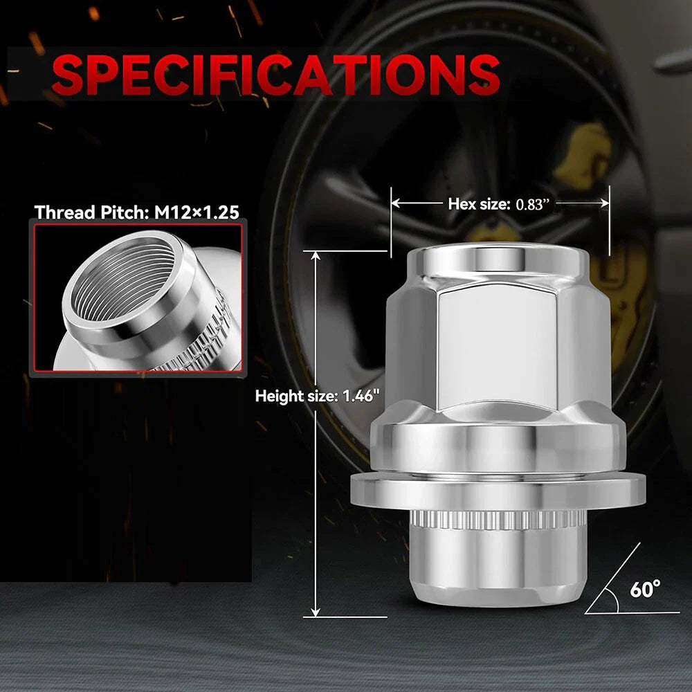 M12x1.25 Wheel Lug Nut for Infiniti Q50 Q60 Q70 QX50 QX70 (2014-2023)