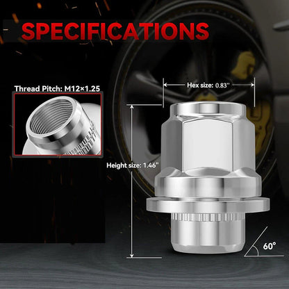 M12x1.25 Wheel Lug Nut for Infiniti Q50 Q60 Q70 QX50 QX70 (2014-2023)