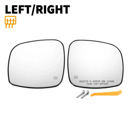 Left Right White Mirror Glass Pair w/ Back Heated for CHRYSLER DODGE