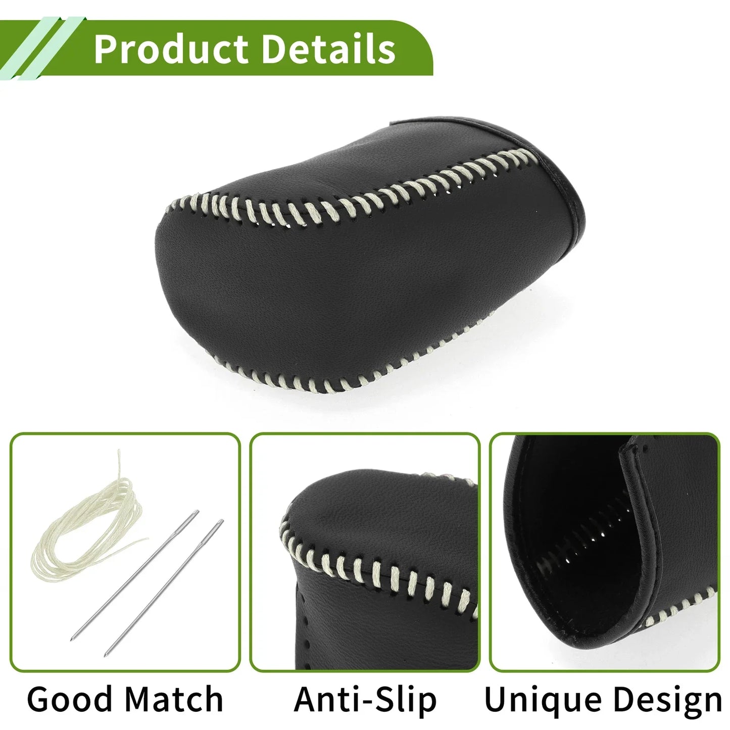 Car Gear Shift Knob Cover for Dodge Journey 2011-2020 Beige Faux Leather