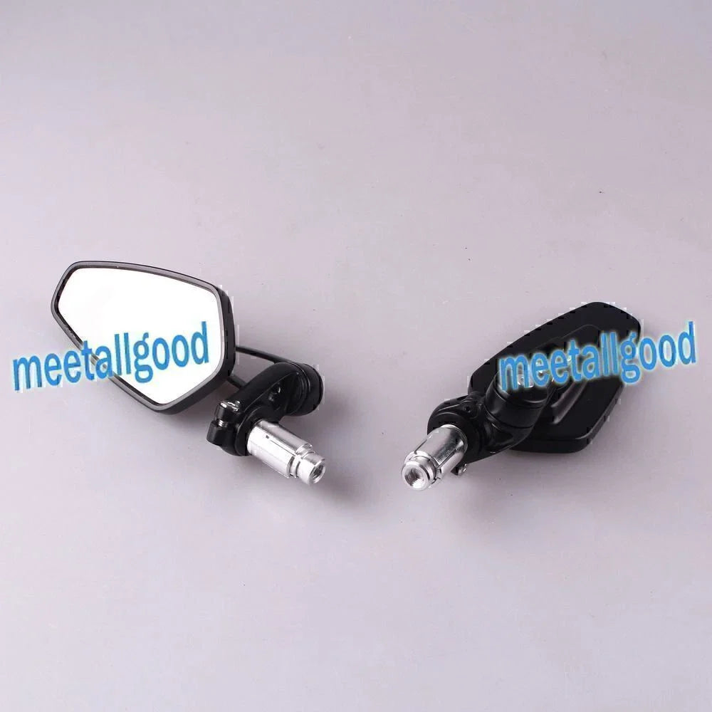 Set of 2 Universal Fit 7/8" Handlebar End Rear View Mirrors for Motorcycles