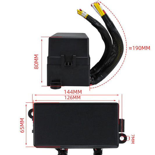12V Pre-Wired Fuse Relay Box w/ 4 x 40A Relays & 12 Fuses for Car Marine Boat