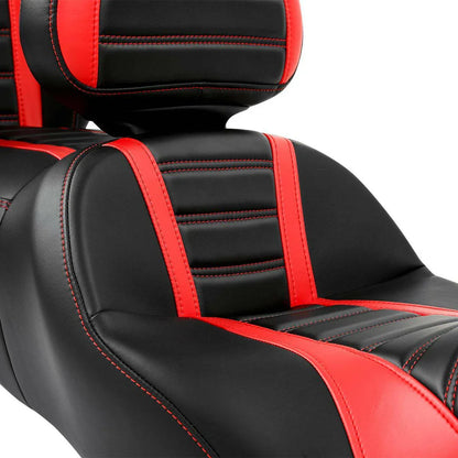 Black Red Driver Passenger Seat Backrest for Harley Street Glide (2014-2023)