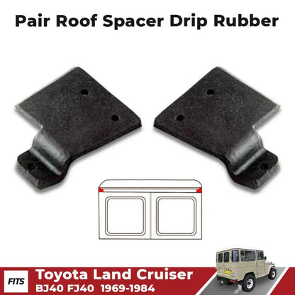 Roof Spacer Drip Rubber Seal Trim Pair Fit 1969-84 Toyota Land Cruiser BJ40 FJ40
