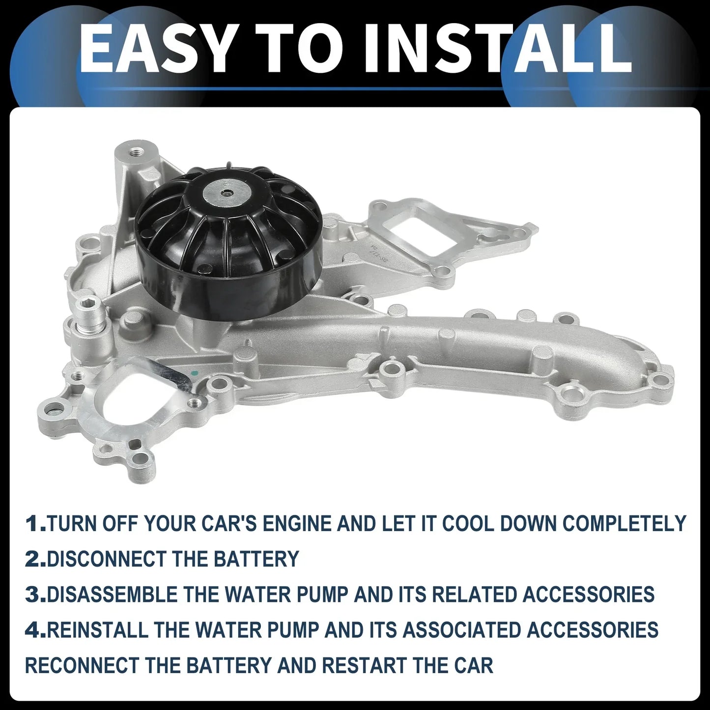 Water Pump with Gasket for Mercedes-Benz C400 (2015)