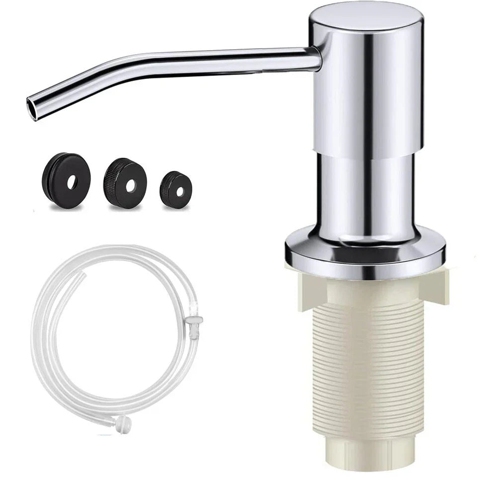 360�� Sink Soap Dispenser Kitchen Liquid Pump Stainless Steel & Plastic