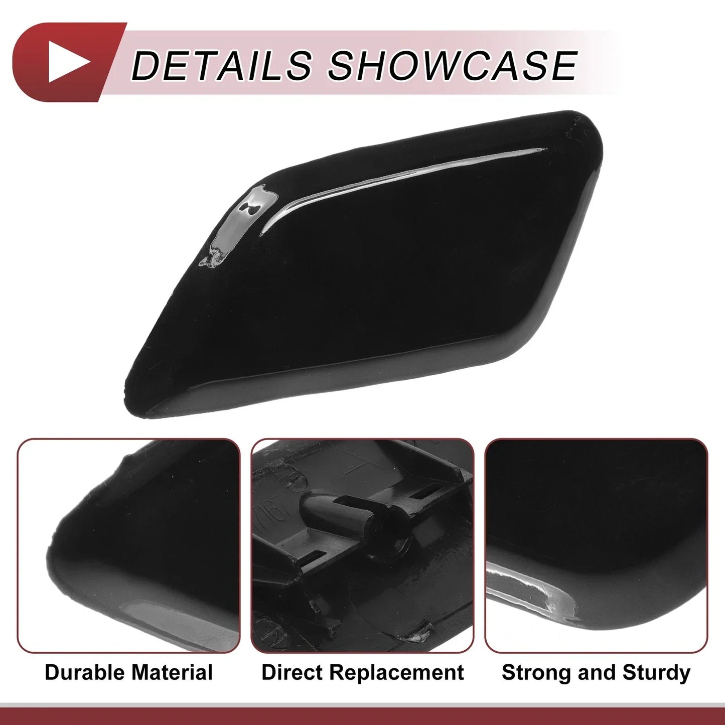 Front Left Washer Nozzle Cover for Honda Odyssey (2009-2014) Black 1 x Cap