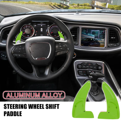Green Steering Wheel Paddle Shifter Covers for Dodge Charger Challenger