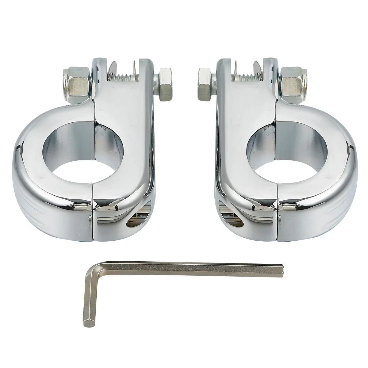 1.25" Chrome Foot Pegs Mounting Kit for Harley Highway Engine Guard Bars