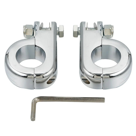 1.25" Chrome Foot Pegs Mounting Kit for Harley Highway Engine Guard Bars