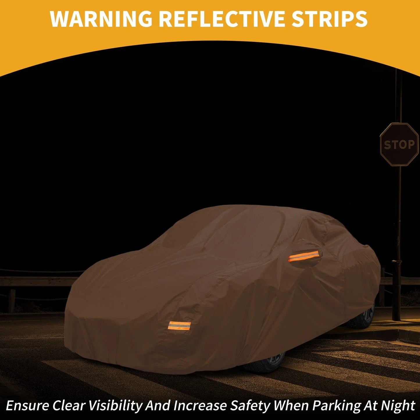 Waterproof All Weather Car Cover for Lexus LC - Orange Cotton with Zipper