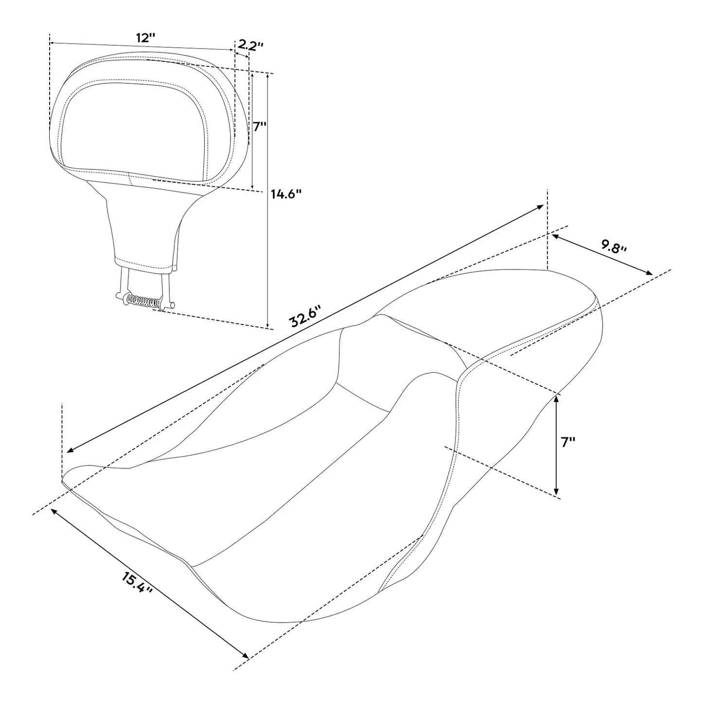 Driver & Passenger Seat Pad for Harley Electra Road King Glide (2009-2023)