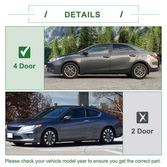 2 x Front Left & Right Weatherstrip Window Seals for Honda Fit (2009-2014)