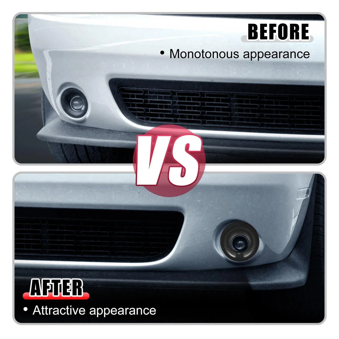 2 x Car ABS Front Fog Light Covers Trim for Dodge Challenger (2015-2020) Black
