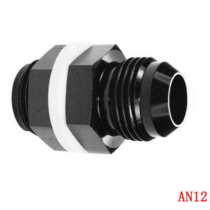 AN12 Flare Fuel Cell Bulkhead Fitting w/ Washer for Black Aluminum