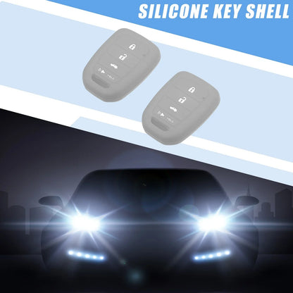 Smart Key Fob Cover Protector for Honda Civic Accord CR-V HR-V Gray (2 x)