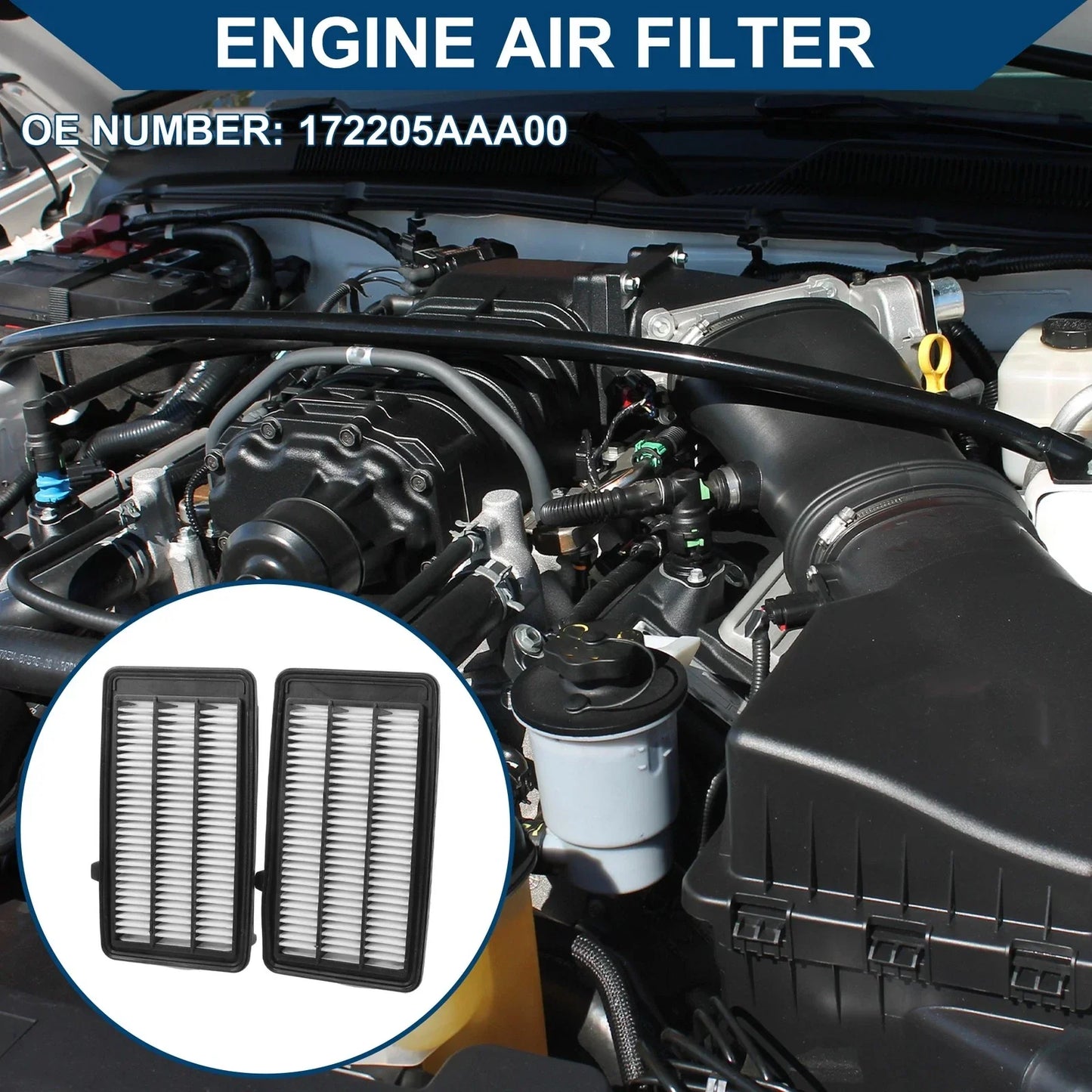 Car Engine Air Filter for Honda Civic 1.5L 2.0L (2016-2021) - 2 x Filters