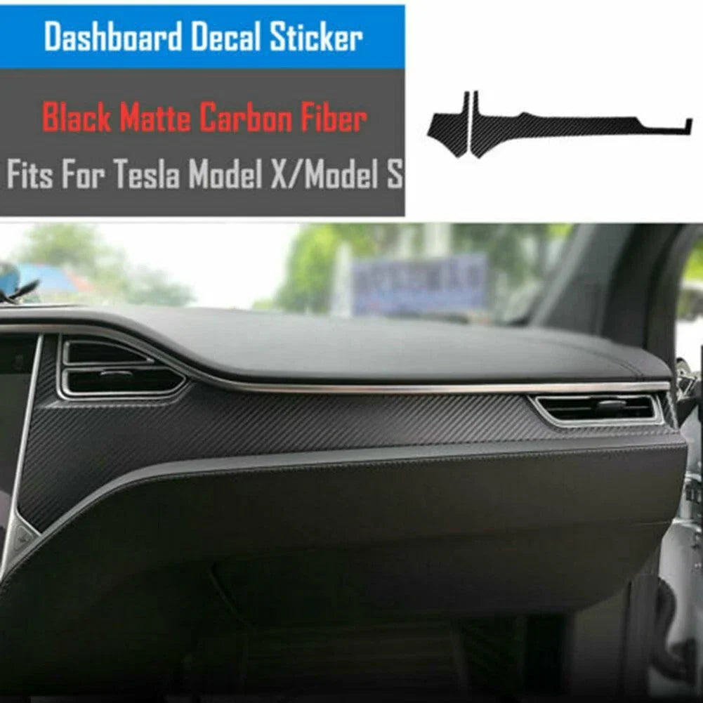 2 x Carbon Fiber Center Console Wrap Vinyl Sticker Trim for Tesla Model X/S