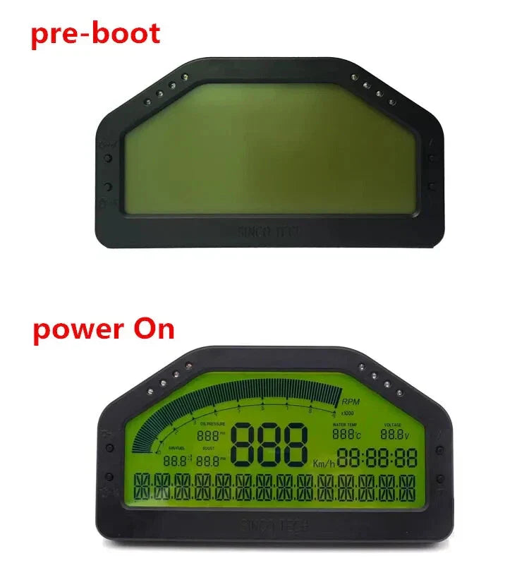 Dash Rally Race Gauge Sensor Set for Car with Bluetooth Digital LCD Display