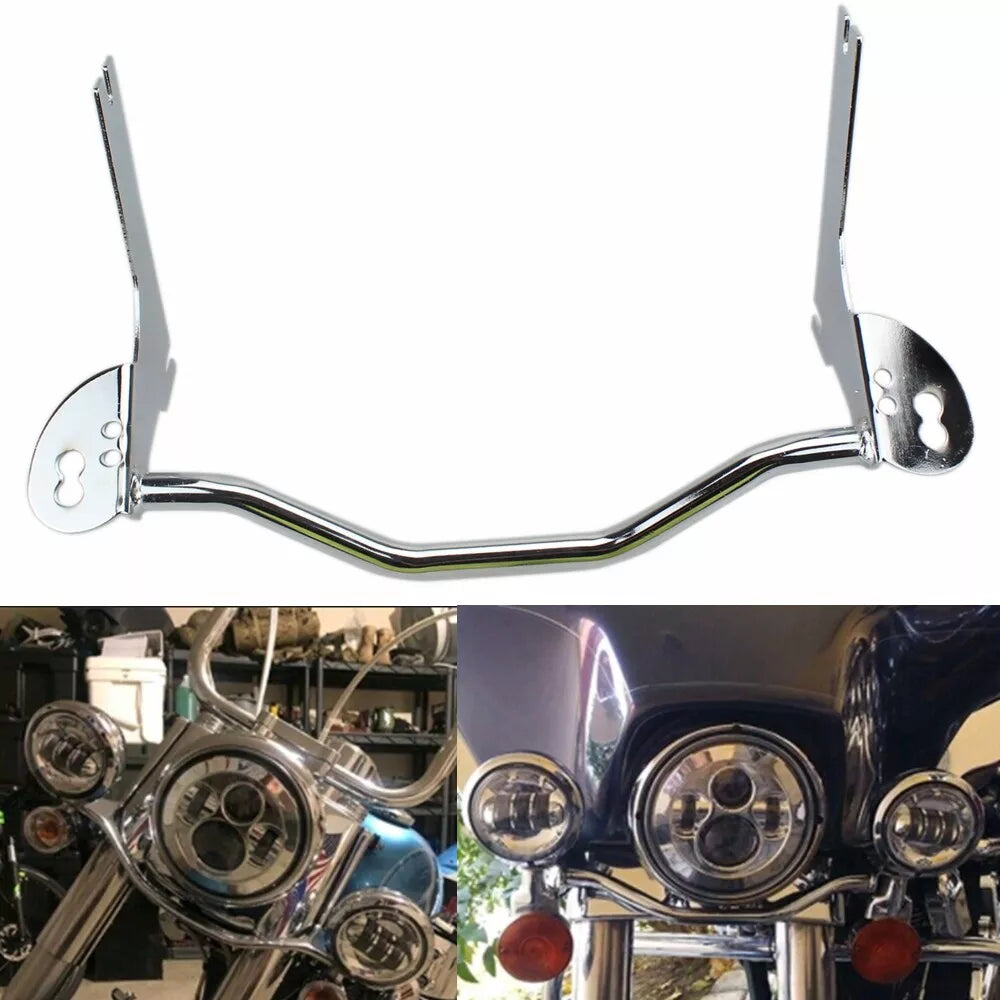 Chrome Auxiliary Lamp Bar Mount Bracket for Road King (1994-2013)