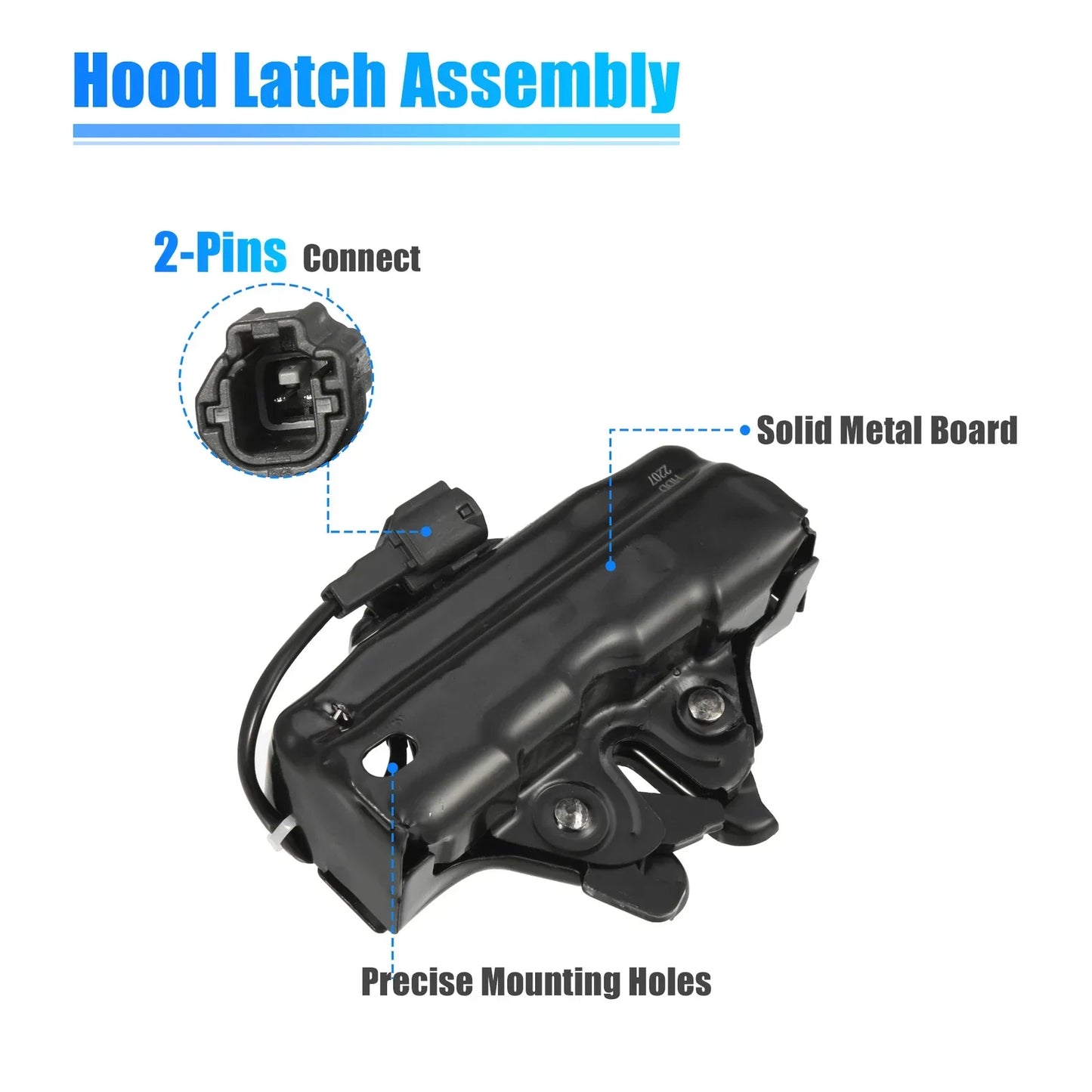 Hood Latch Lock for Lexus IS350 2006-2015 - Metal Black Replacement