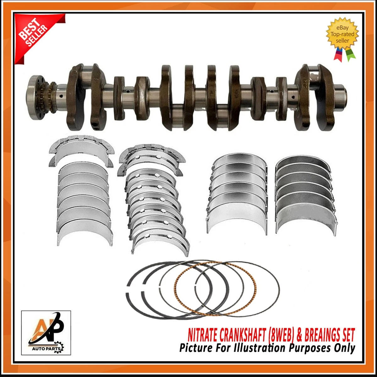 Crankshaft Kit with Bearings and Ring for BMW 3 5 6 7 X3 X4 X5 X6 3.0D (2010–2018)